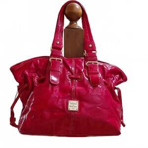 "Dooney & Bourke Chiara" Glossy Red Patent Leather Shoulder Bag. Comes with....